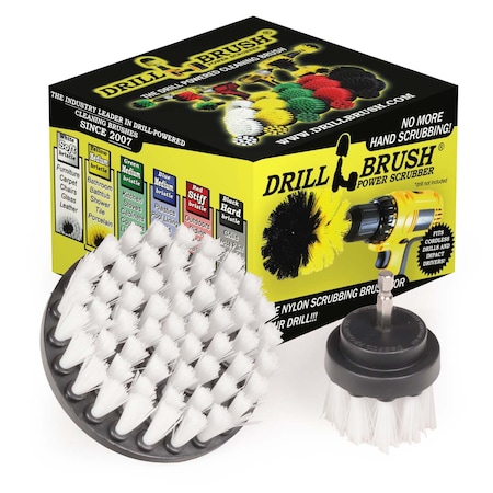 Drill Brush Power Scrubber By Useful Products 5 in W 5 in L Brush, White W-S-42-QC-DB